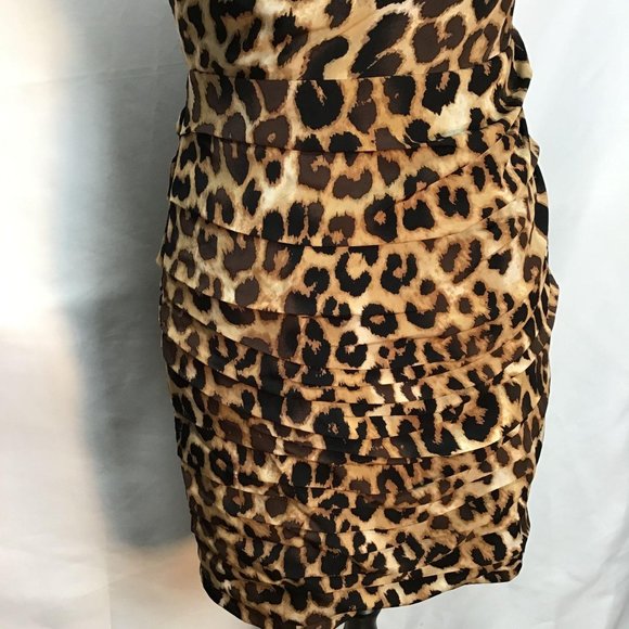 Express-Draped neckline Cheetah Dress - Picture 7 of 11